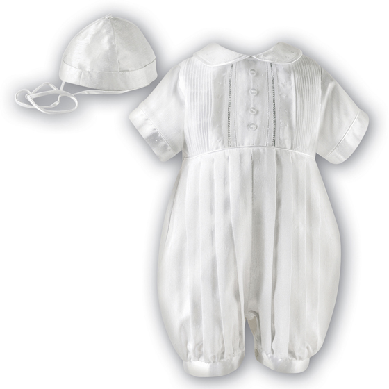 Boys Christening Romper & Hat